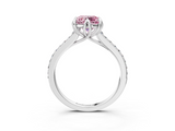White gold Fancy Pink Round  Solitaire Diamond Engagement Ring with Pave Band and Six-Prong Setting_3