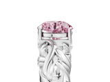 White gold Fancy Pink Round  Solitaire Diamond Leaf Vine Band with Prong Setting_5