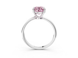 White gold Fancy Pink Round  Solitaire Diamond Ring with 4-Prong Setting on a Classic Band_6