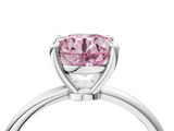 White gold Fancy Pink Round  Solitaire Diamond Ring with 4-Prong Setting on a Classic Band_7