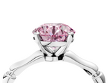 White gold Fancy Pink Round  Solitaire Diamond Ring with Bamboo Band and Four-Prong Setting_4