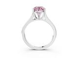 White gold Fancy Pink Round  Solitaire Diamond Ring with Cathedral Band and Four-Prong Setting_32
