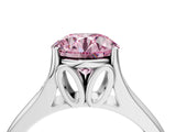 White gold Fancy Pink Round  Solitaire Diamond Ring with Cathedral Band and Four-Prong Setting_33
