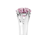 White gold Fancy Pink Round  Solitaire Diamond Ring with Cathedral Band and Four-Prong Setting_34