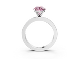 White gold Fancy Pink Round  Solitaire Diamond Ring with Channel-Set Baguette Band and Four-Prong Setting_3