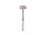 White gold Fancy Pink Round  Solitaire Diamond Ring with Channel Set Band and Bezel Prong Setting_76