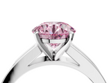 White gold Fancy Pink Round  Solitaire Diamond Ring with Channel-Set Band and Four-Prong Setting_7