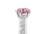 White gold Fancy Pink Round  Solitaire Diamond Ring with Channel-Set Band and Four-Prong Setting_8