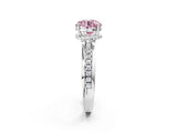White gold Fancy Pink Round  Solitaire Diamond Ring with Channel Set Band and Six-Prong Setting_49