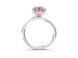 White gold Fancy Pink Round  Solitaire Diamond Ring with Four-Prong Setting on a Plain Band_35