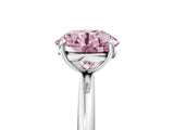 White gold Fancy Pink Round  Solitaire Diamond Ring with Four-Prong Setting on a Plain Band_37