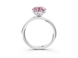 White gold Fancy Pink Round  Solitaire Diamond Ring with Four-Prong Setting on a Plain Band_41