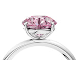 White gold Fancy Pink Round  Solitaire Diamond Ring with Four-Prong Setting on a Plain Band_42