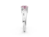 White gold Fancy Pink Round  Solitaire Diamond Ring with Six-Prong Cathedral Setting_34