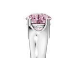 White gold Fancy Pink Round  Solitaire Diamond Ring with Six-Prong Cathedral Setting_37