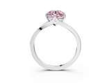 White gold Fancy Pink Round  Solitaire Diamond Ring with Six-Prong Setting and Tapered Band_3