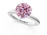 White gold Fancy Pink Round  Solitaire Diamond Ring with Six-Prong Setting on a Classic Band_1