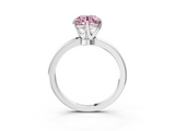 White gold Fancy Pink Round  Solitaire Diamond Ring with Six-Prong Setting on a Classic Band_3