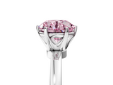 White gold Fancy Pink Round  Solitaire Diamond Ring with Six-Prong Setting on a Classic Band_5