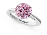 White gold Fancy Pink Round  Solitaire Diamond Ring with Split Shank and Four-Prong Setting_1