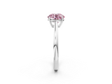White gold Fancy Pink Round  Solitaire Diamond Ring with Split Shank and Four-Prong Setting_2