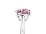 White gold Fancy Pink Round  Solitaire Diamond Ring with Split Shank and Four-Prong Setting_29