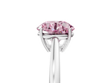 White gold Fancy Pink Round  Solitaire Diamond Ring with Split Shank and Four-Prong Setting_5