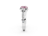 White gold Fancy Pink Round  Solitaire Diamond Ring with Split Shank and Prong Setting_19