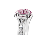 White gold Fancy Pink Round  Solitaire Diamond Ring with Split Shank and Prong Setting_22