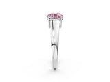 White gold Fancy Pink Round  Solitaire Diamond Ring with Tapered Band and Four-Prong Setting_31