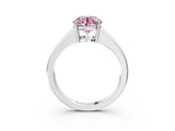 White gold Fancy Pink Round  Solitaire Diamond Ring with Tapered Band and Four-Prong Setting_32