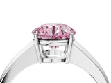 White gold Fancy Pink Round  Solitaire Diamond Ring with Tapered Band and Four-Prong Setting_33