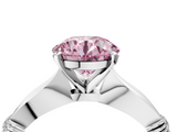 White gold Fancy Pink Round  Solitaire Diamond Twisted Band with Four-Prong Setting_4