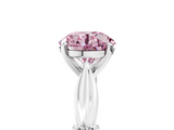 White gold Fancy Pink Round  Solitaire Diamond Twisted Band with Four-Prong Setting_5