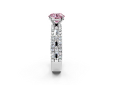 White gold Fancy Pink Round  Solitaire Diamond with Pave and Channel Set Band_2