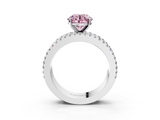 White gold Fancy Pink Round  Solitaire Diamond with Pave and Channel Set Band_3