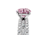 White gold Fancy Pink Round  Solitaire Diamond with Pave and Channel Set Band_5