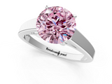 White gold Fancy Pink Round  Solitaire Engagement Ring with Four-Prong Setting and Tapered Band_4