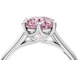 White gold Fancy Pink Round  Solitaire Engagement Ring with Six-Prong Setting and Classic Band 5