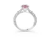 White gold Fancy Pink Round  Solitaire Floral Milgrain Engagement Ring_34