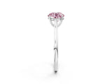 White gold Fancy Pink Round  Solitaire Heart Prong Engagement Ring with Tapered Band_37