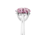 White gold Fancy Pink Round  Solitaire Heart Prong Engagement Ring with Tapered Band_40