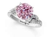White gold Fancy Pink Round  Solitaire Marquise Twist Band with Six-Prong Setting_1