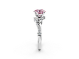 White gold Fancy Pink Round  Solitaire Marquise Twist Band with Six-Prong Setting_2