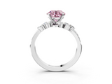White gold Fancy Pink Round  Solitaire Marquise Twist Band with Six-Prong Setting_3