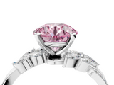 White gold Fancy Pink Round  Solitaire Marquise Twist Band with Six-Prong Setting_4