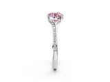 White gold Fancy Pink Round  Solitaire Pavé Band with Four-Prong Setting_19