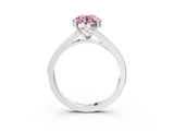 White gold Fancy Pink Round  Solitaire Pavé Band with Four-Prong Setting_20