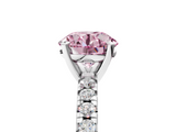White gold Fancy Pink Round  Solitaire Pave Diamond Engagement Ring with Four-Prong Setting_5