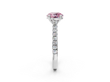 White gold Fancy Pink Round  Solitaire Pave Diamond Engagement Ring with Prong Setting_2